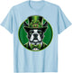 Funny Boston Terrier Dog St Patricks Day Irish Pet Lover Men Women Kids T-Shirt - T-Shirt | Light Blue