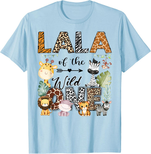 Lala Of The Wild One 1St Birthday Safari Jungle T-Shirt - T-Shirt | Light Blue