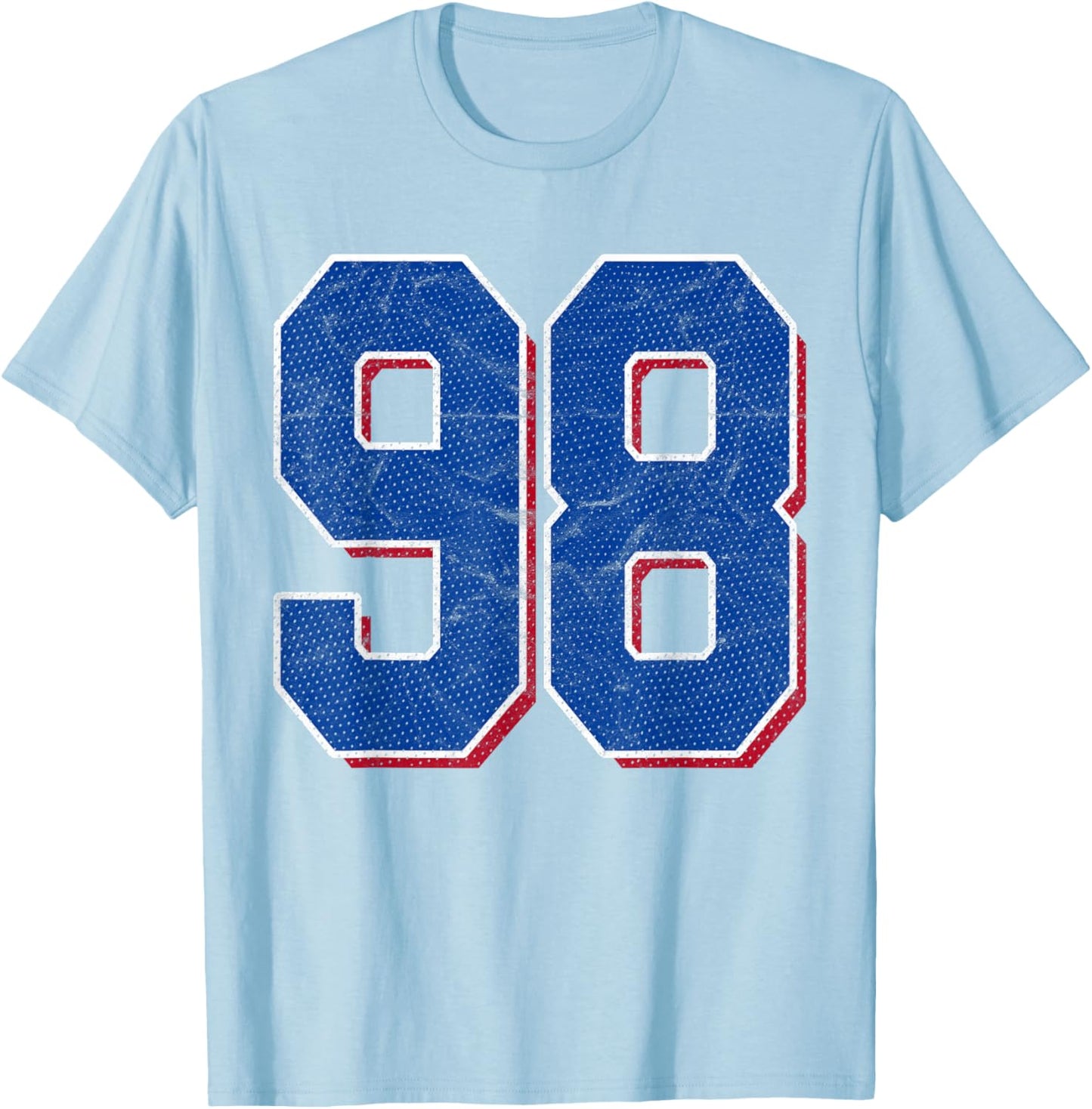 Number 98 Numbered Uniform Sports Team Jersey 98th Birthday T-Shirt - T-Shirt | Light Blue