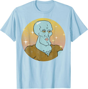 Spongebob Squarepants Handsome Squidward Portrait Small T-Shirt - T-Shirt | Light Blue