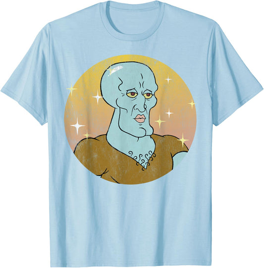 Spongebob Squarepants Handsome Squidward Portrait Small T-Shirt - T-Shirt | Light Blue