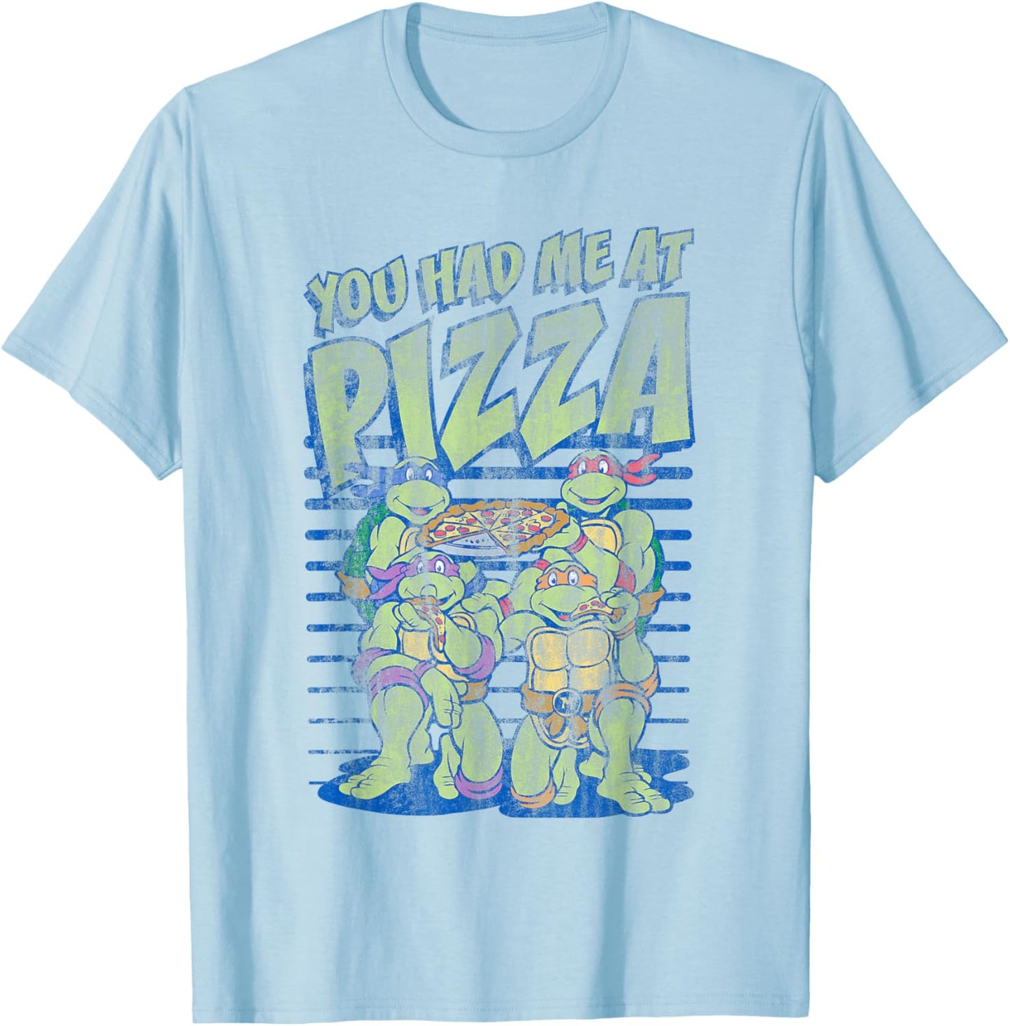 Teenage Mutant Ninja Turtles You Had Me At Pizza Distressed T-Shirt - T-Shirt | Light Blue