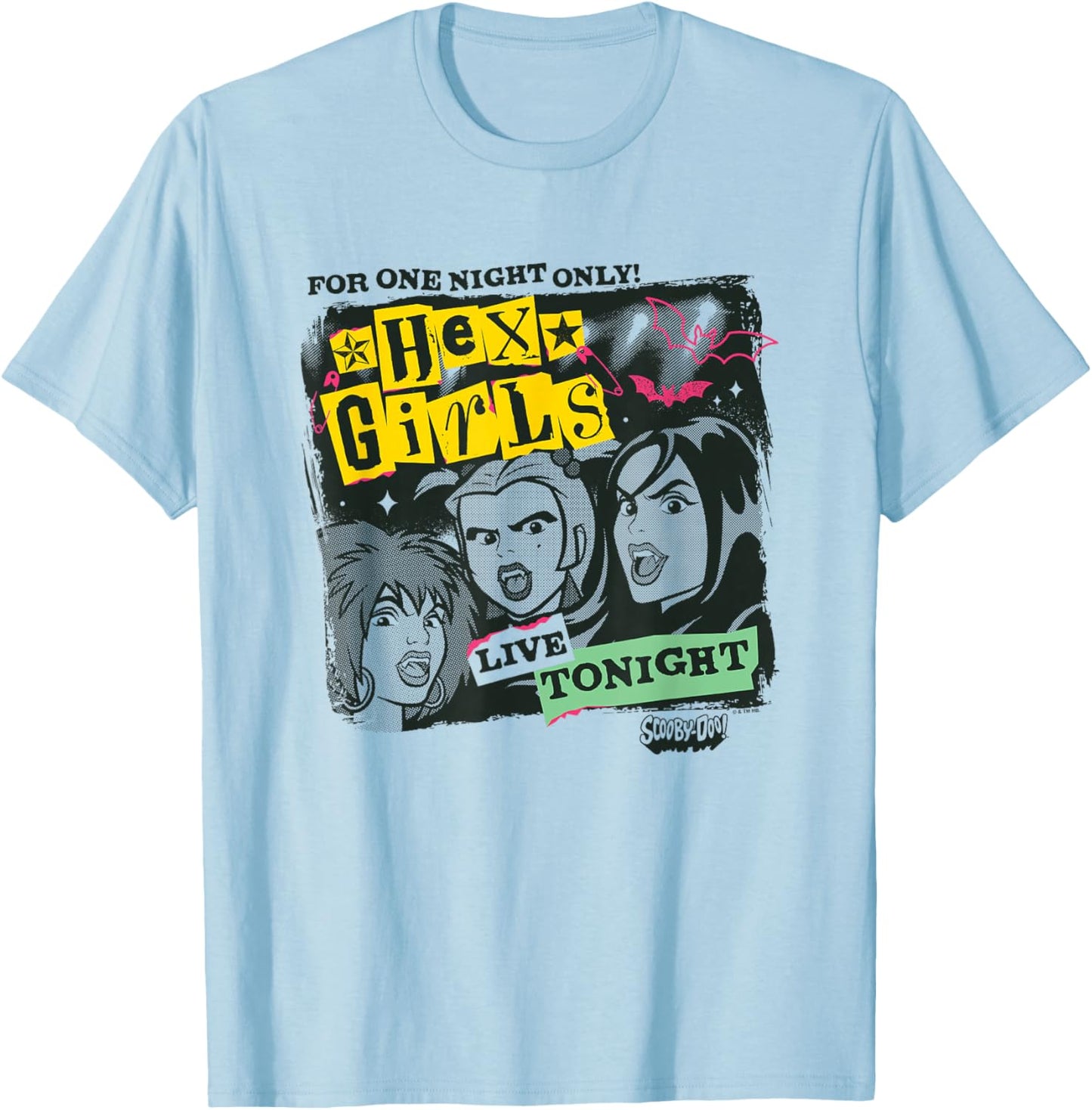 Scooby-Doo Hex Girls For One Night Only! Live Tonight Logo T-Shirt - T-Shirt | Light Blue