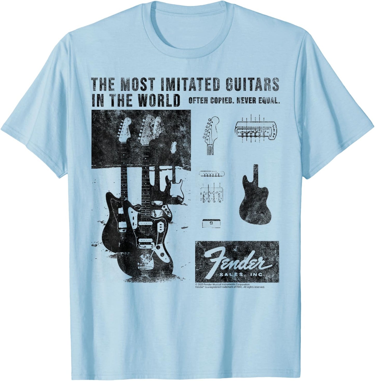 Fender The Most Imitated Guitars In The World T-Shirt - T-Shirt | Light Blue