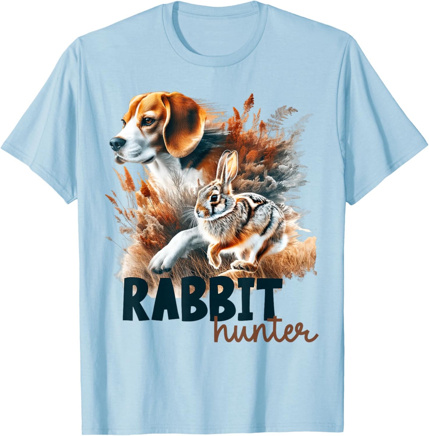 Beagle Dog Rabbit Hunter Rabbit Hunting Rabbiting Hunter T-Shirt - T-Shirt | Light Blue