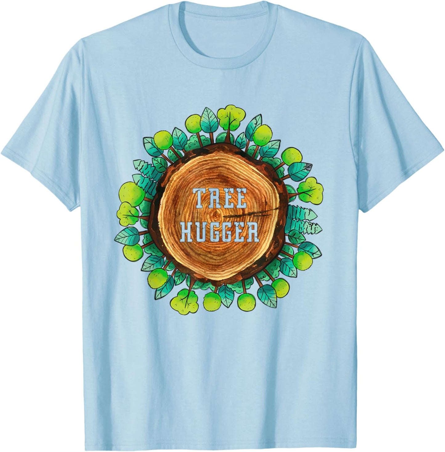 Vintage Retro Environmental Nature Lover Tree Hugger T-Shirt - T-Shirt | Light Blue