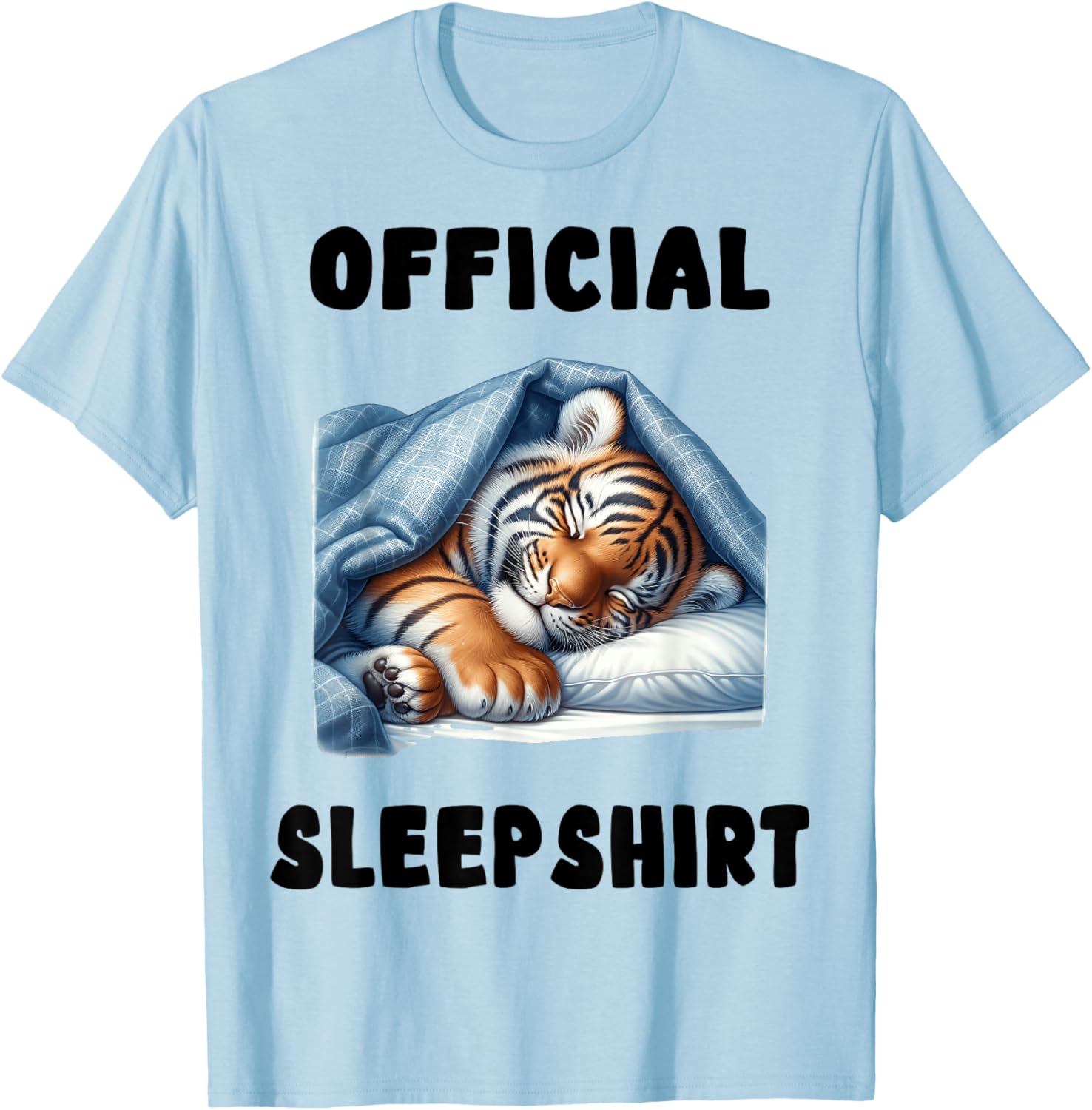 Tiger - Official Sleepshirt Pajamas Nightgown T-Shirt - T-Shirt | Light Blue
