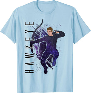 Marvel Avengers Endgame Hawkeye Galaxy Painted T-Shirt - T-Shirt | Light Blue