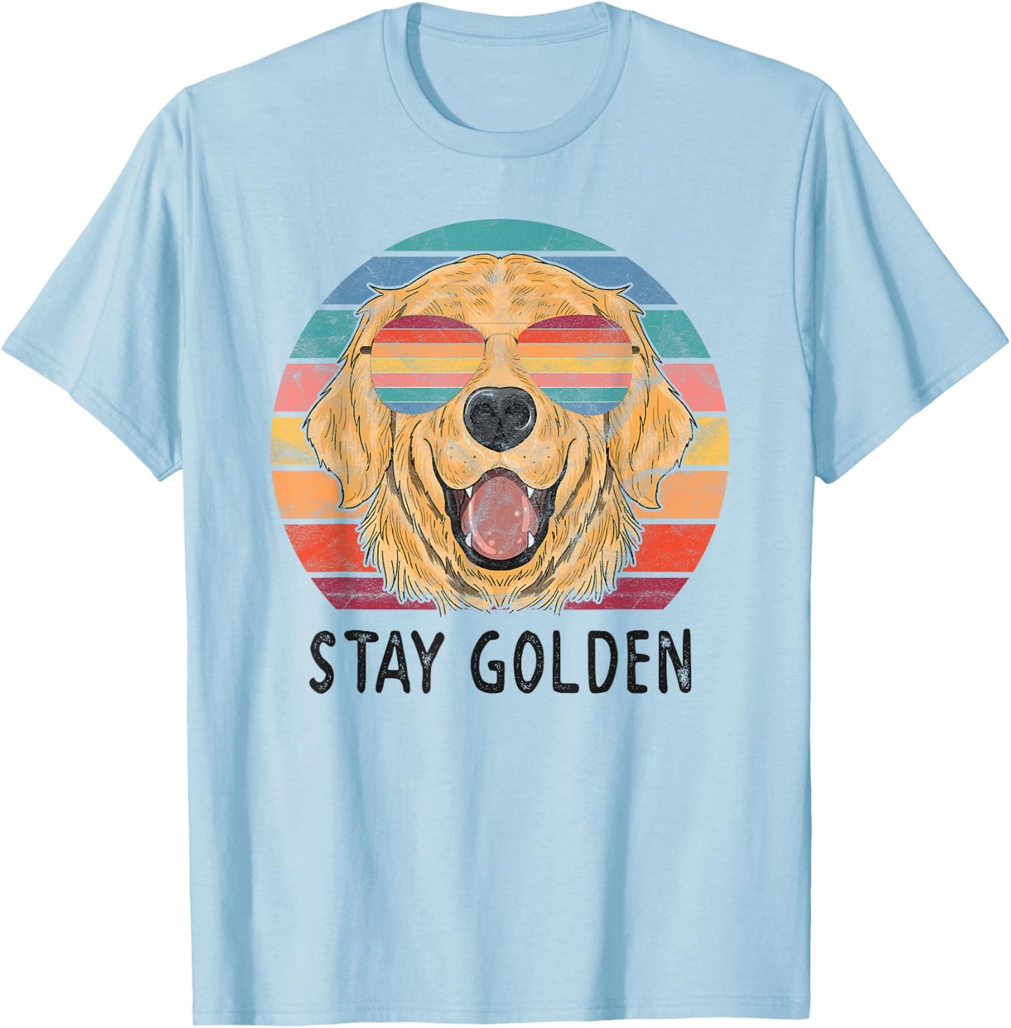 Stay Golden Retriever Dog Men Women Girls Kids T-Shirt - T-Shirt | Light Blue