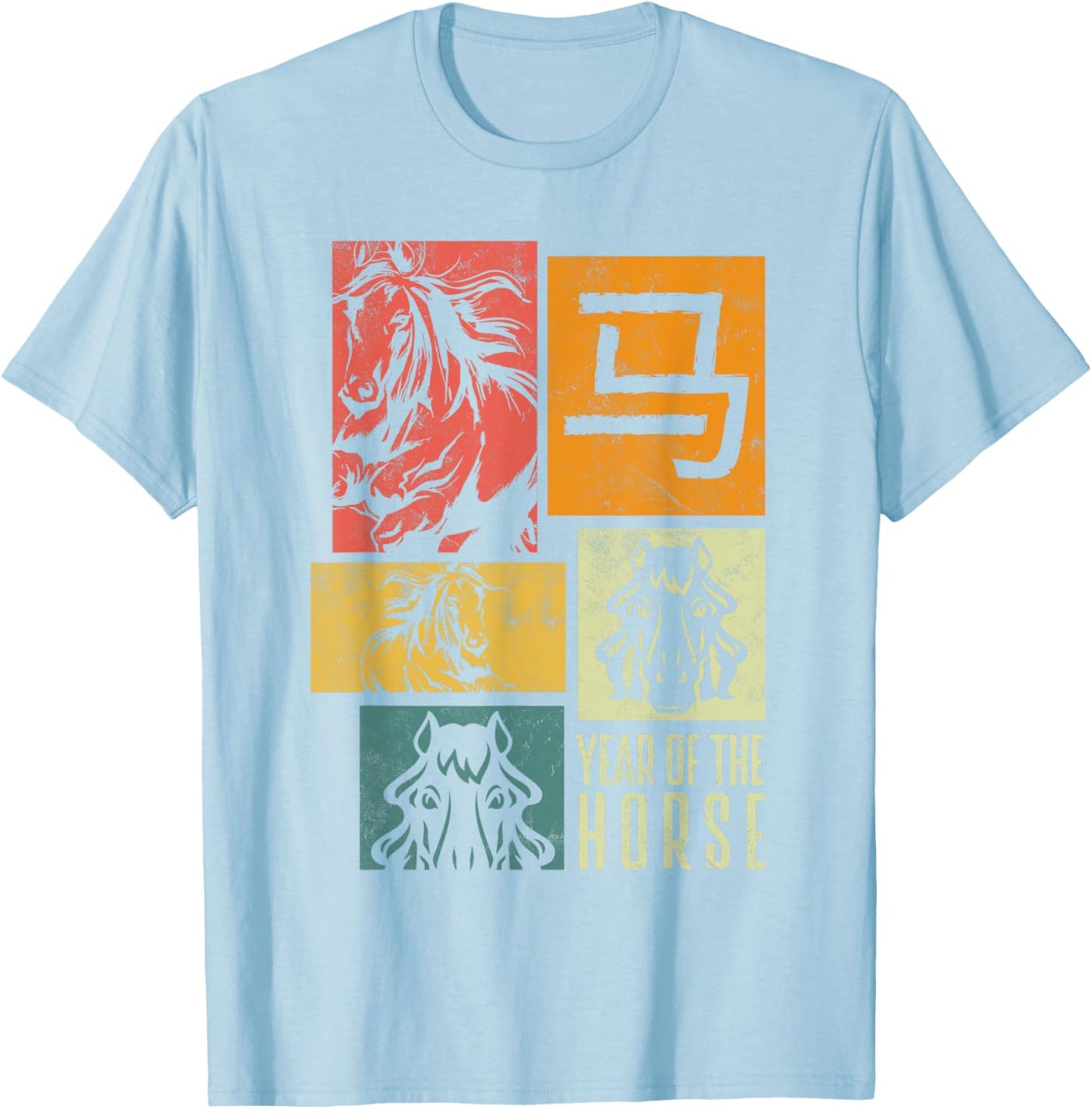 Chinese New Year Horse Chinese Zodiac Year of The Horse T-Shirt - T-Shirt | Light Blue