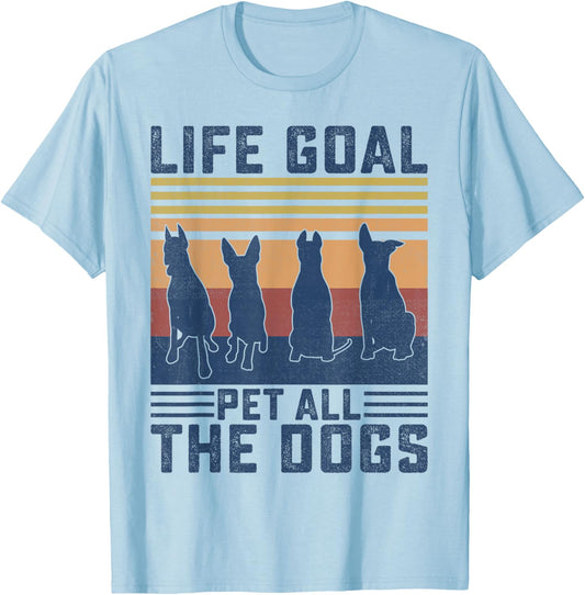 Life Goal Pet All The Dogs Kids Funny Dog T-Shirt - T-Shirt | Light Blue