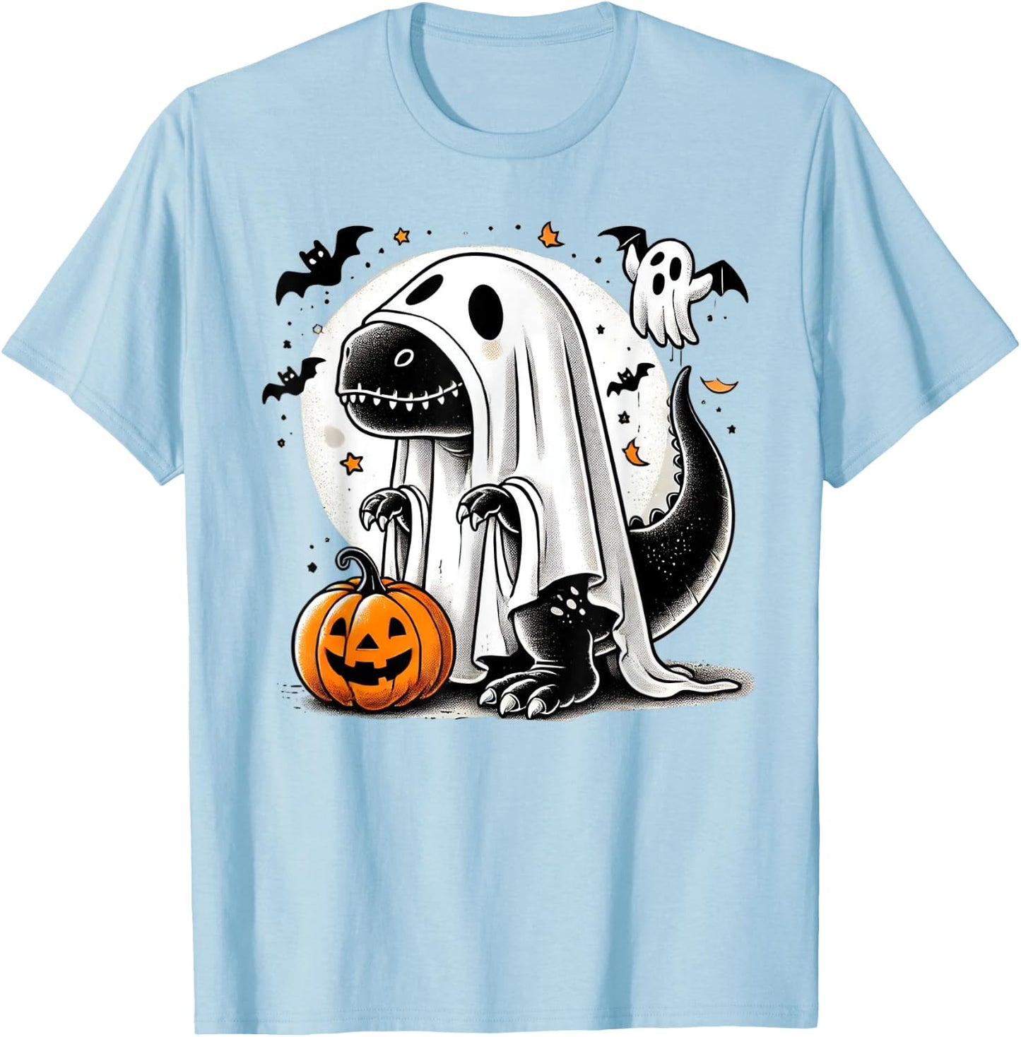 Funny T-Rex Ghost Dinosaur Halloween Costume Tyrannosaurus T-Shirt - T-Shirt | Light Blue