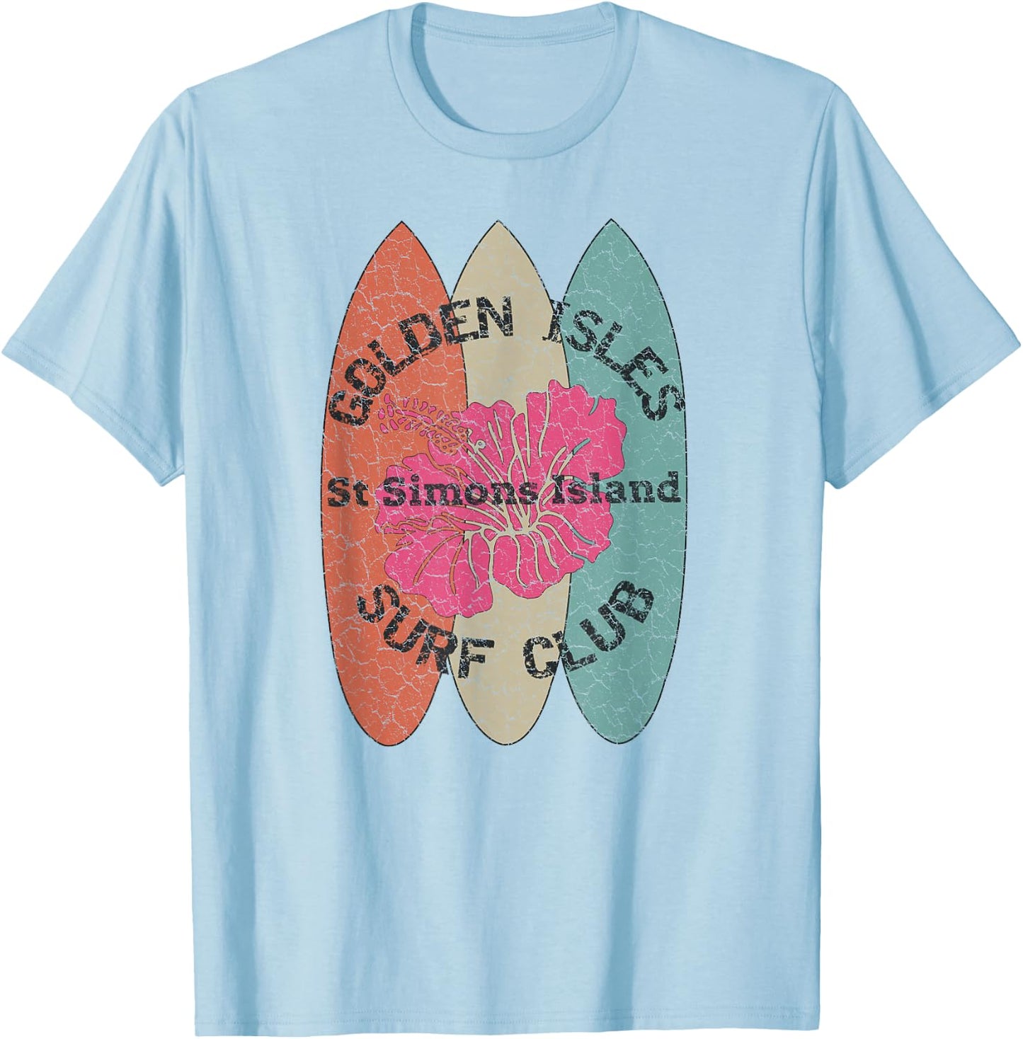 Golden Isles Surf Club St. Simons Island, Georgia T-Shirt - T-Shirt | Light Blue