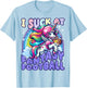 I Suck at Fantasy Football Unicorn Rainbow Loser Men T-Shirt - T-Shirt | Light Blue