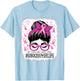 Sonographer In October We Wear Pink Breast Cancer Awareness T-Shirt - T-Shirt | Light Blue