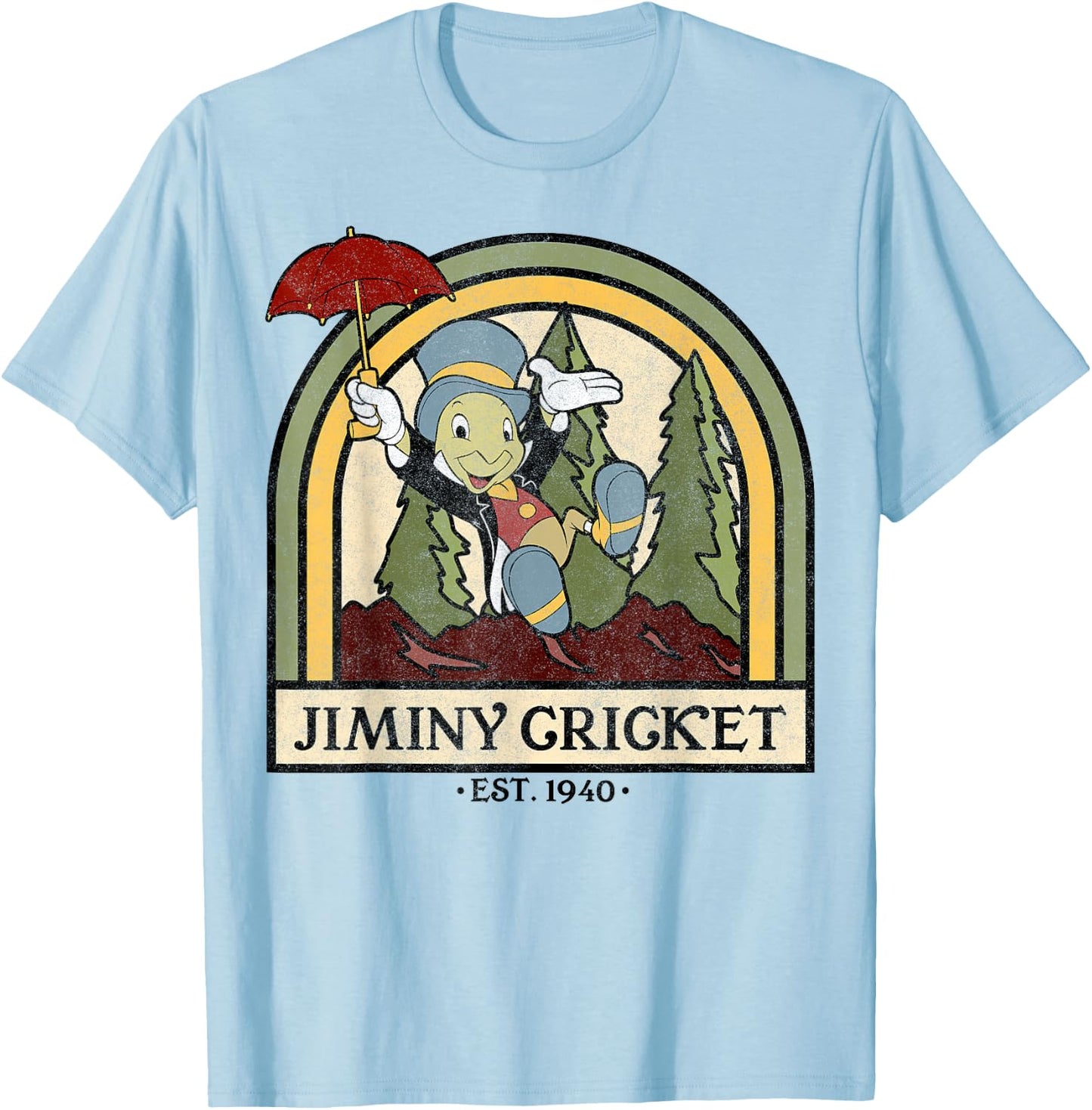 Disney Pinocchio Jiminy Cricket Established 1940 T-Shirt - T-Shirt | Light Blue