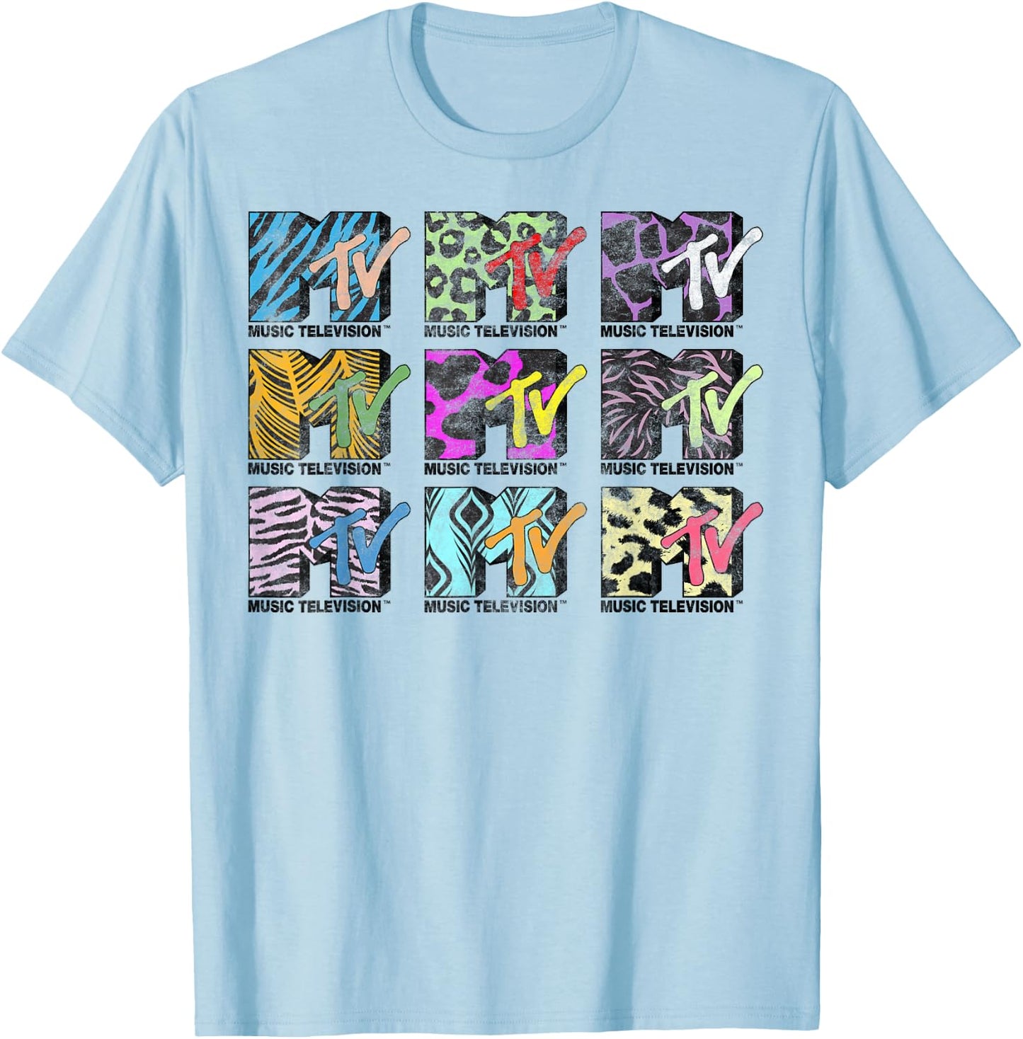 MTV 9 Logos of the Nineties Graphic T-Shirt - T-Shirt | Light Blue