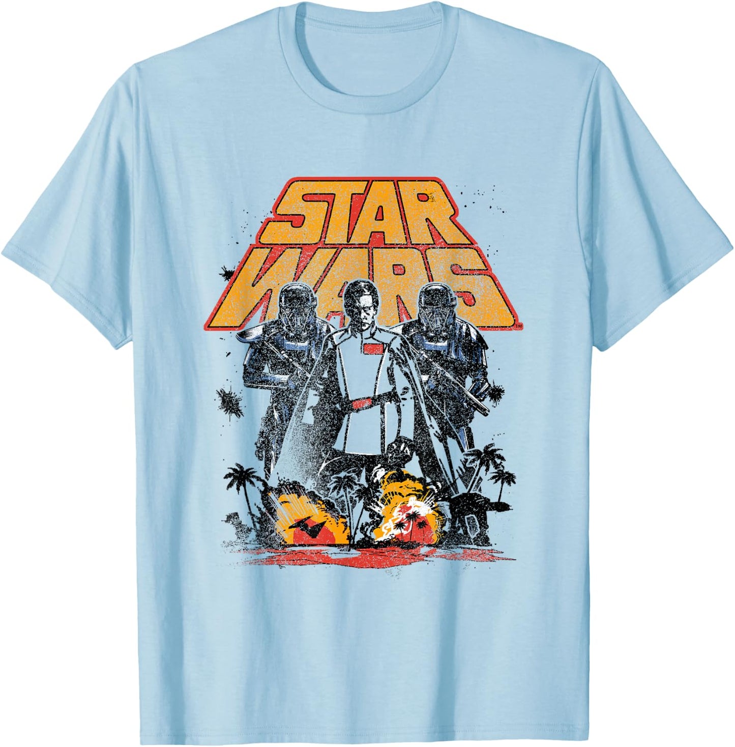 Star Wars Rogue One Orson Krennic Island Distressed T-Shirt - T-Shirt | Light Blue