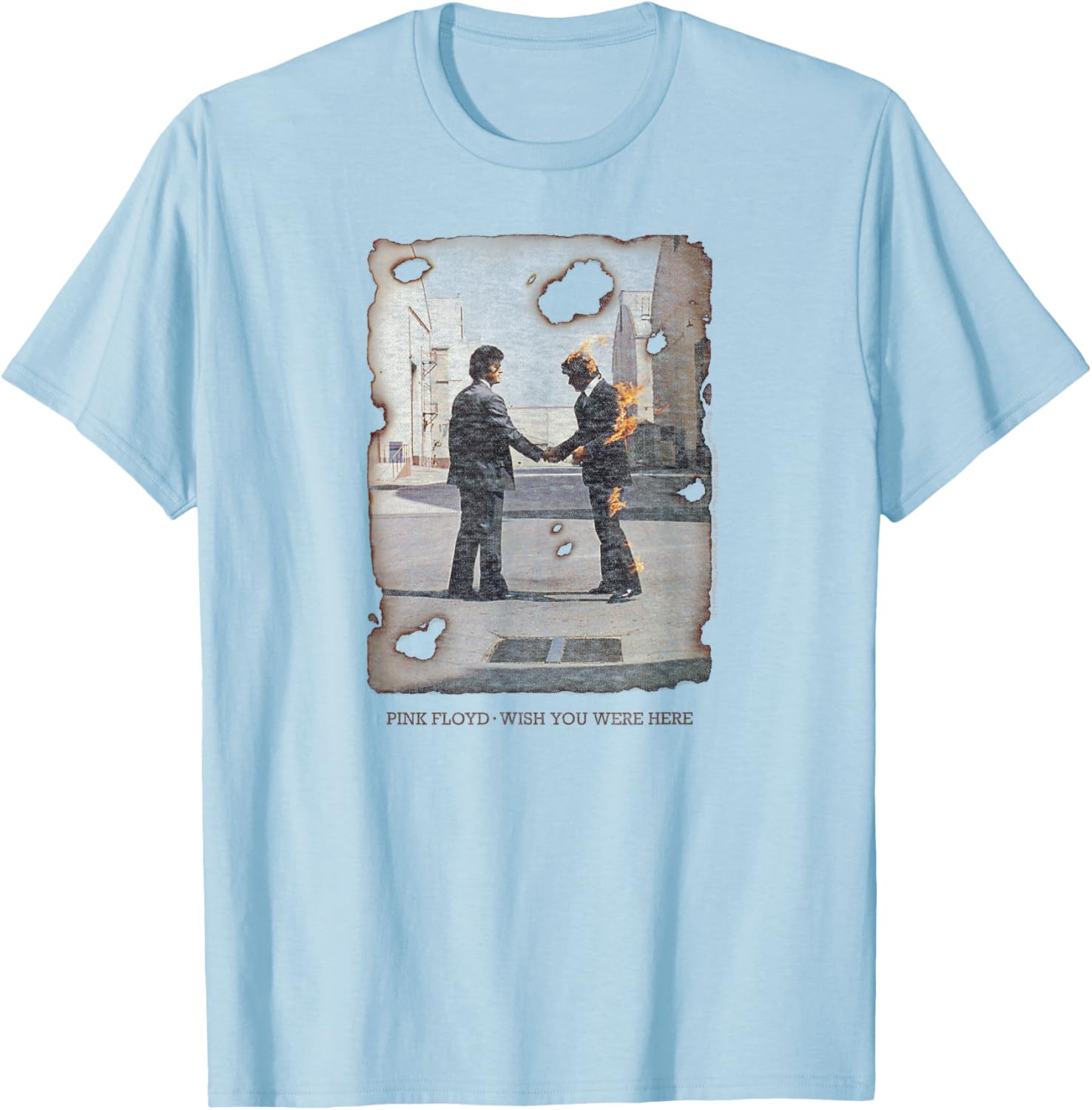 Pink Floyd - Wish You were Here Music Album Cover T-Shirt - T-Shirt | Light Blue