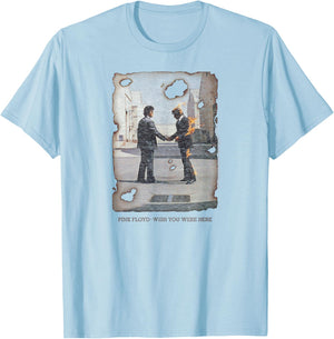 Pink Floyd - Wish You were Here Music Album Cover T-Shirt - T-Shirt | Light Blue