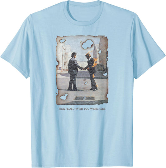 Pink Floyd - Wish You were Here Music Album Cover T-Shirt - T-Shirt | Light Blue