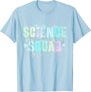 Vintage SCIENCE SQUAD Technology Teacher Team STEM Chemistry T-Shirt - T-Shirt | Light Blue