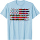 Macpherson surname American Flag Scottish Clan Tartan T-Shirt - T-Shirt | Light Blue