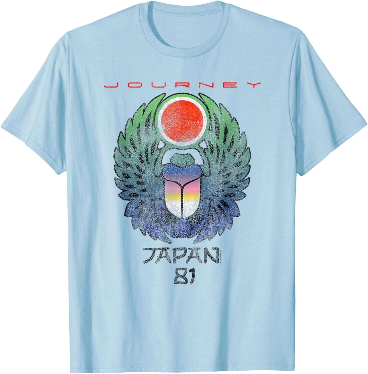 Journey Japan 1981 Scarab Beetle Music T-Shirt - T-Shirt | Light Blue