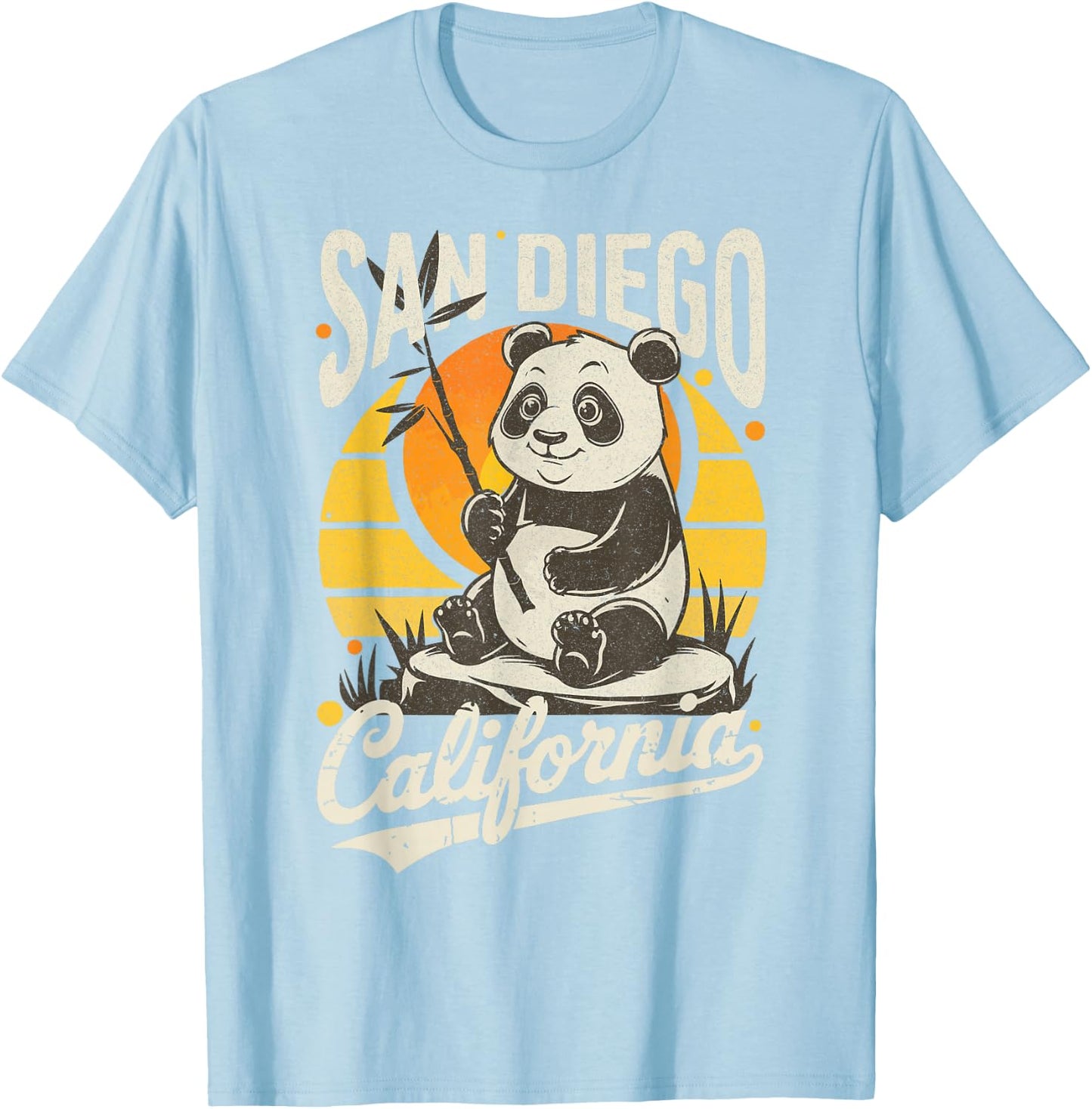 San Diego Retro Panda Zoo California State Costume T-Shirt - T-Shirt | Light Blue