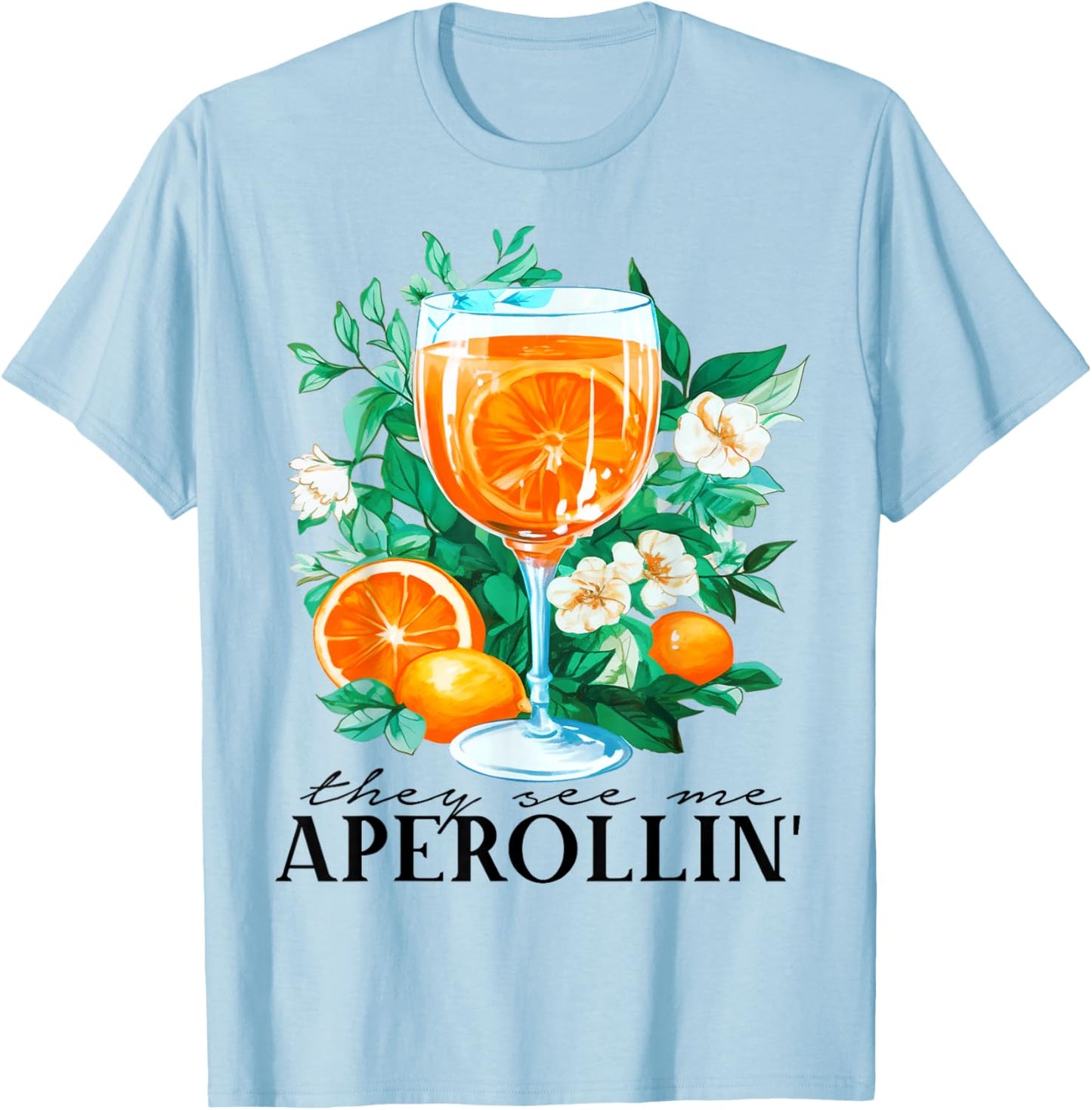 They See ME APEROLLIN' X La Dolce Vita Summer & Spritz Club T-Shirt - T-Shirt | Light Blue