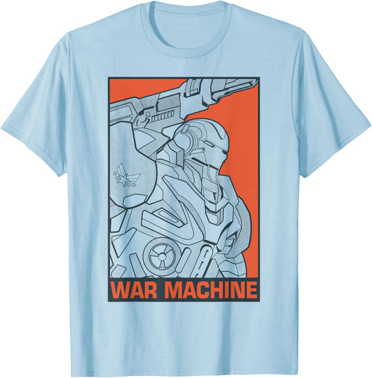 Marvel Avengers Endgame War Machine Pop Art Graphic T-Shirt - T-Shirt | Light Blue