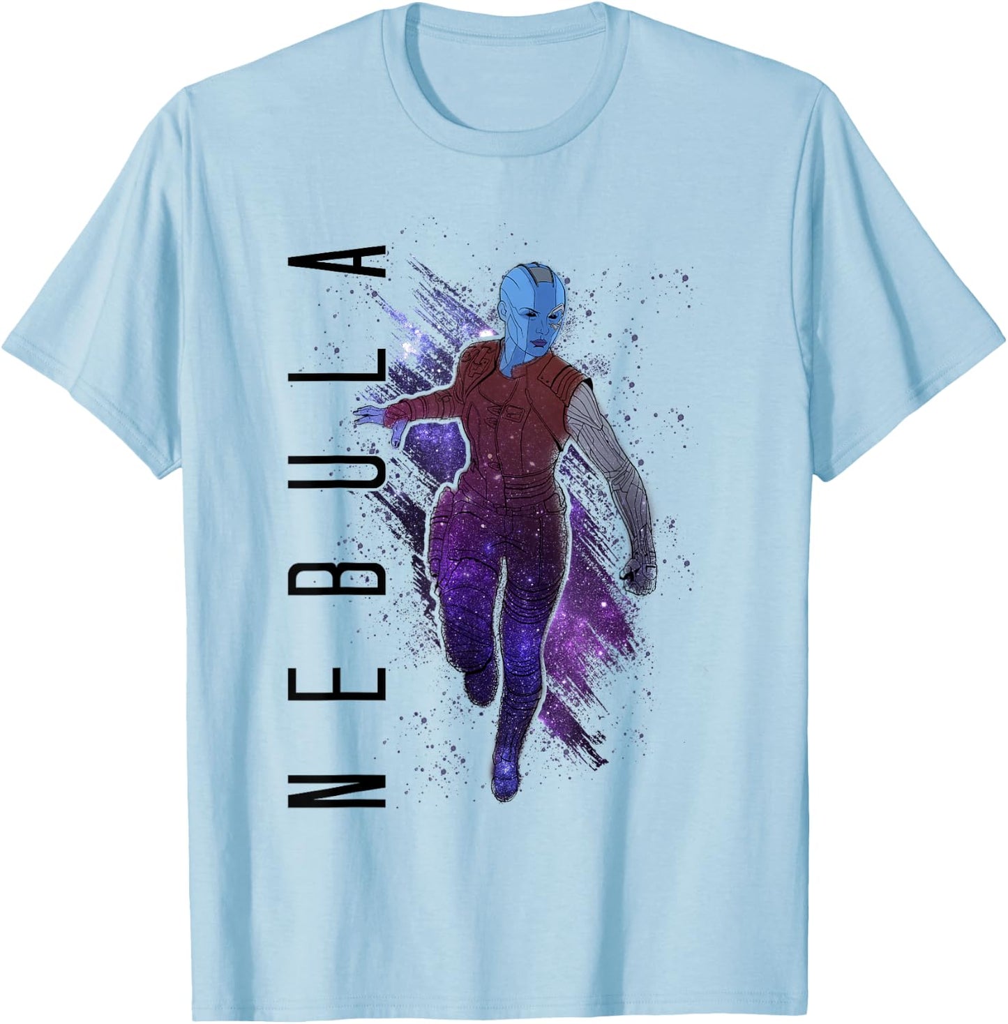 Marvel Avengers Endgame Nebula Galaxy Painted T-Shirt - T-Shirt | Light Blue