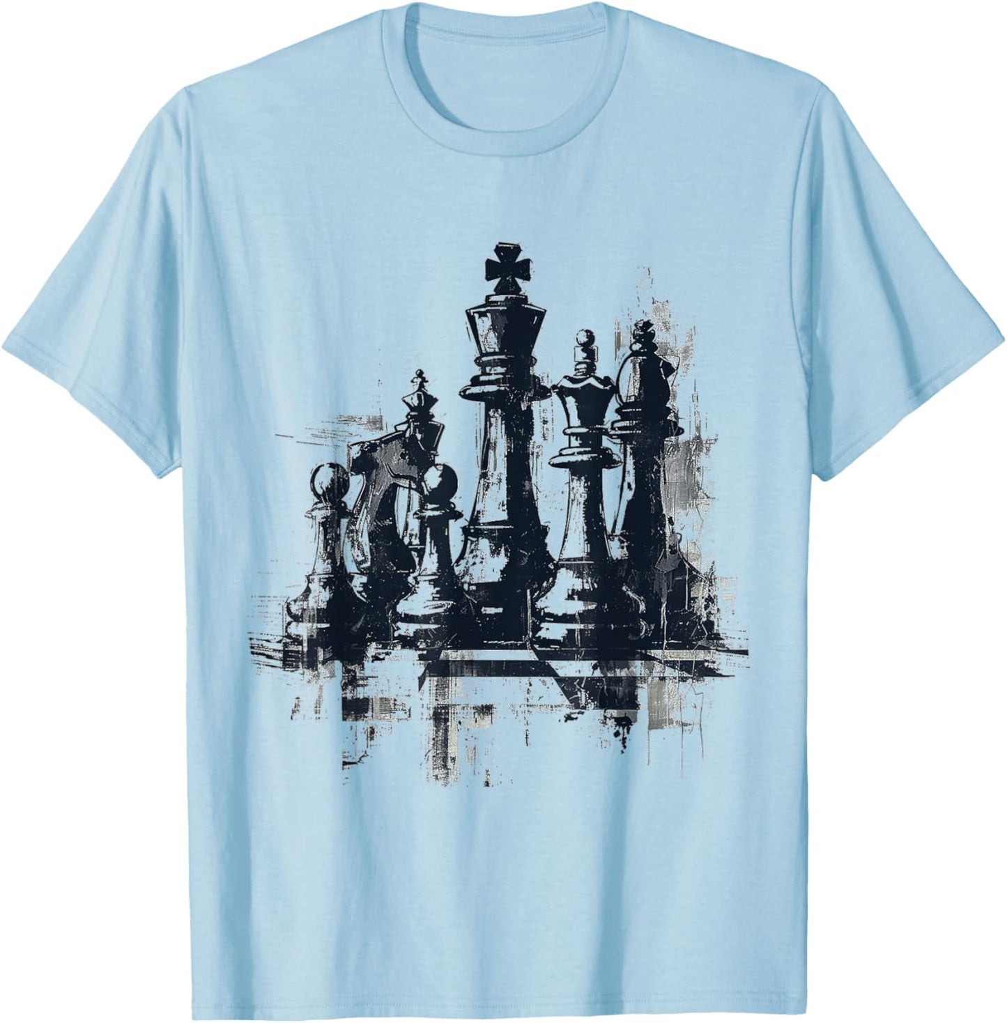 @rtY Chess Illustration Abstract Drawing Graphic Art Chess T-Shirt - T-Shirt | Light Blue