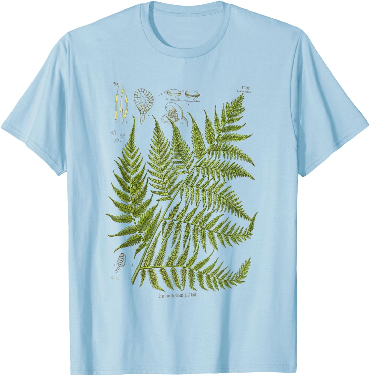 Vintage Botanical Fern Garden Botany Fern T-Shirt - T-Shirt | Light Blue