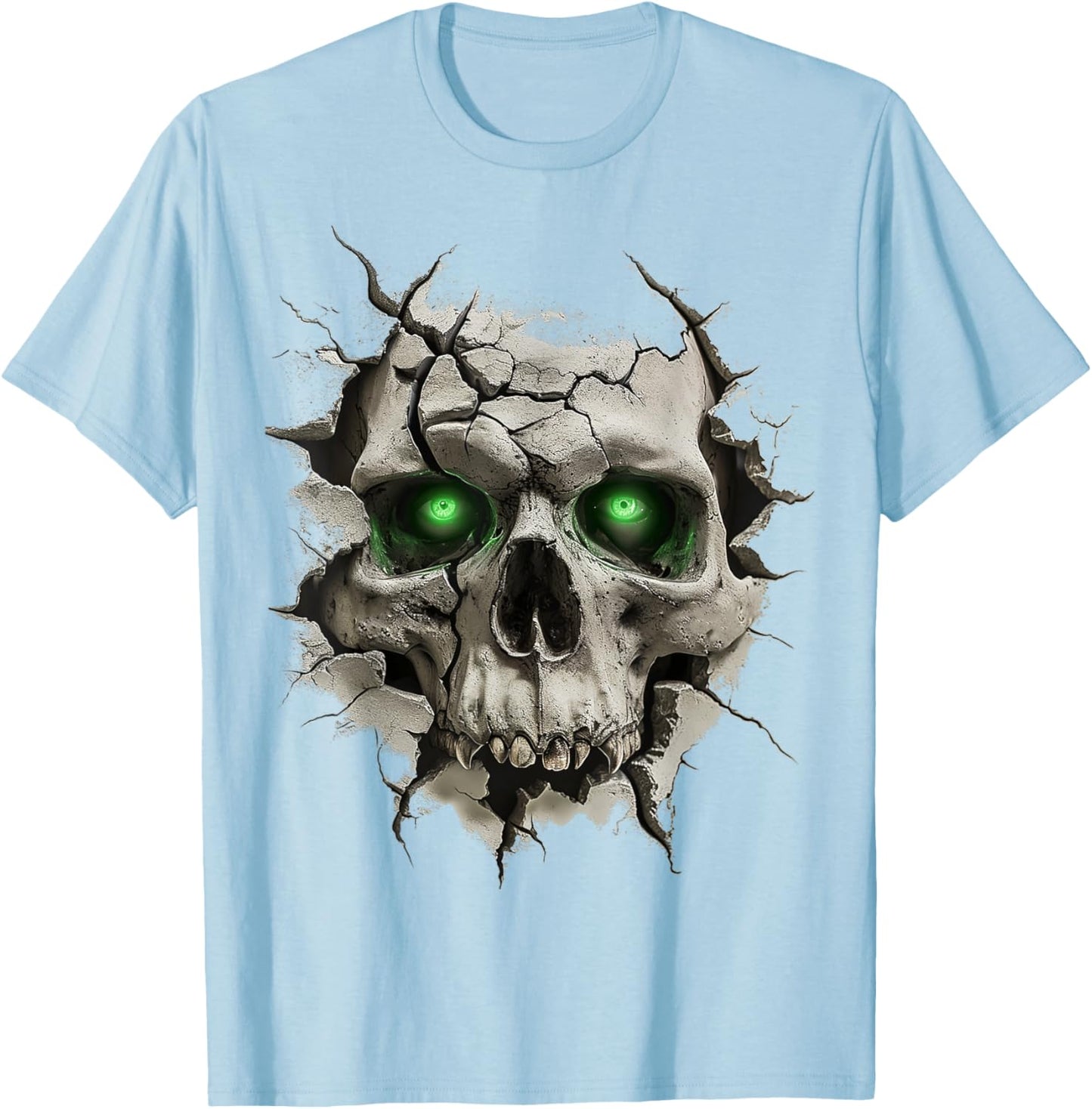 Skull Graphic Art Motif Artwork Skull T-Shirt - T-Shirt | Light Blue