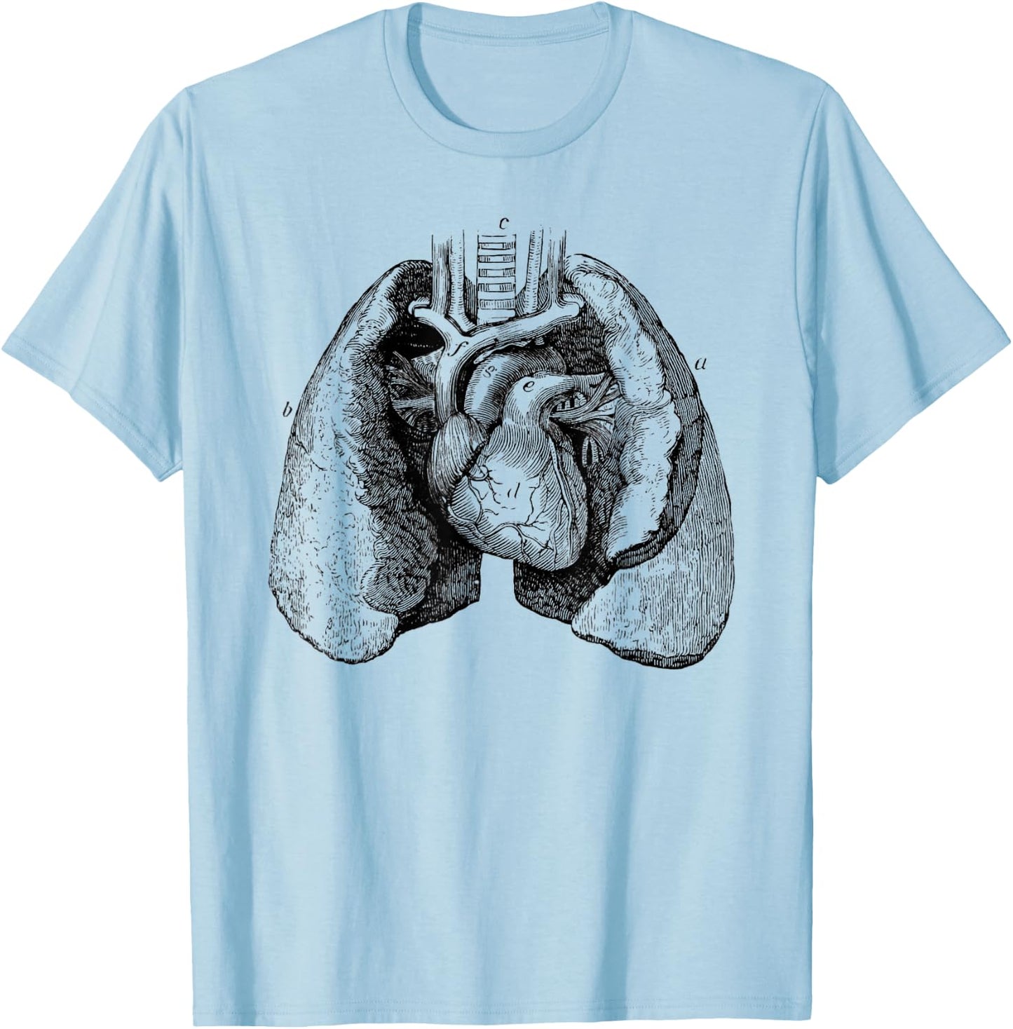 Human heart lungs anatomy Vintage medical Anatomical Heart T-Shirt - T-Shirt | Light Blue