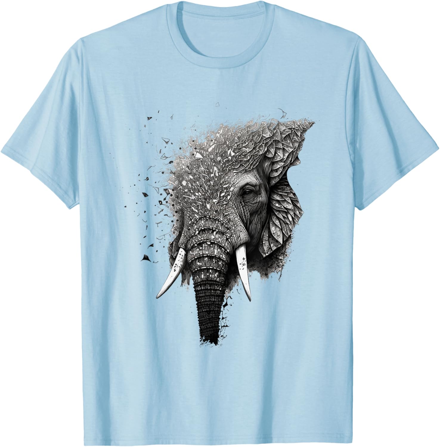 Elephant Drawing Animal Elephant T-Shirt - T-Shirt | Light Blue
