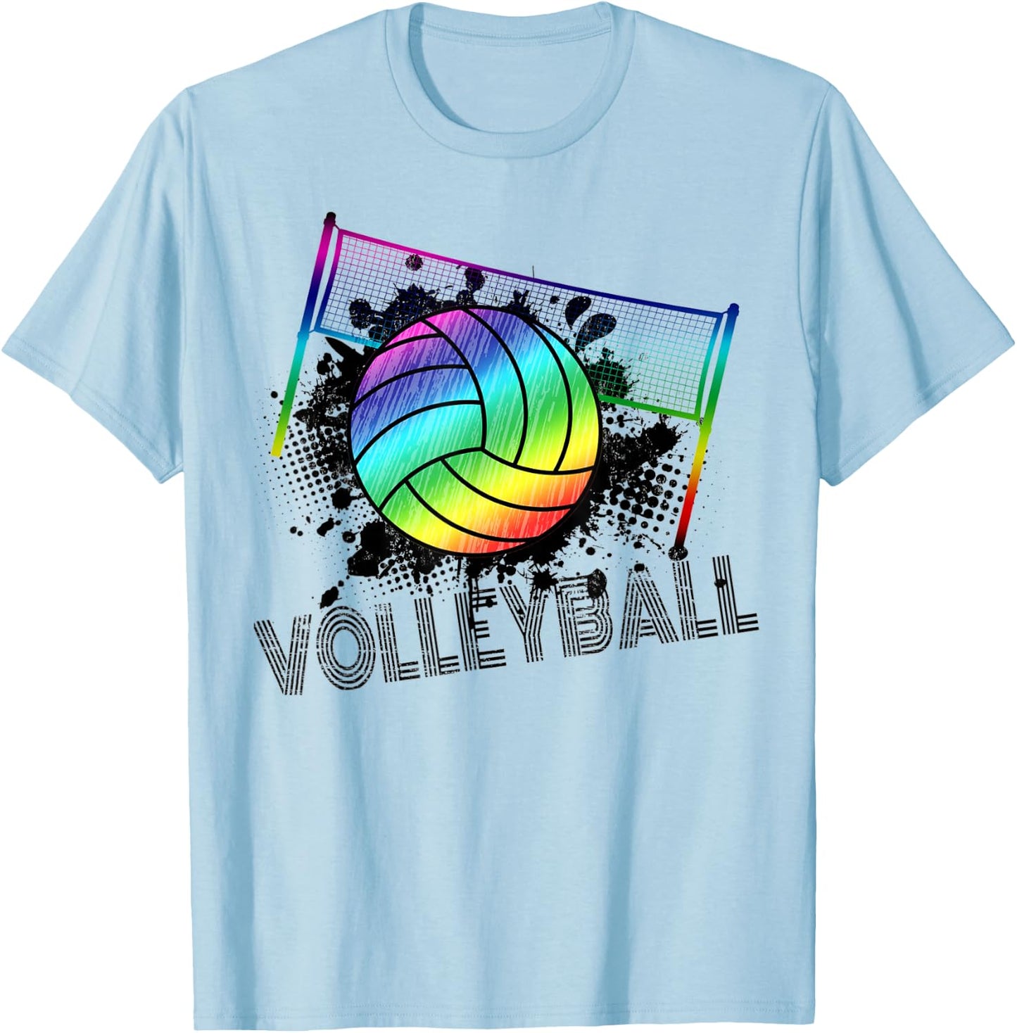 Volleyball Tie Dye Blue Purple Teenage Girls Perfect T-Shirt - T-Shirt | Light Blue