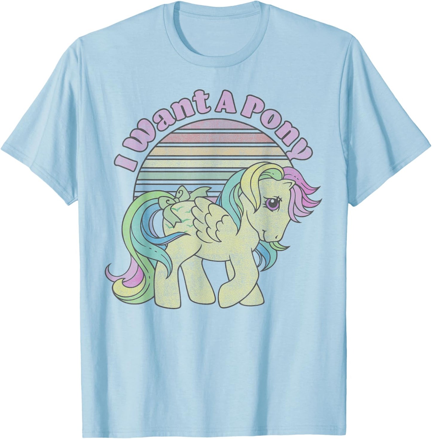 My Little Pony Skydancer I Want a Pony Vintage Stripes Small T-Shirt - T-Shirt | Light Blue