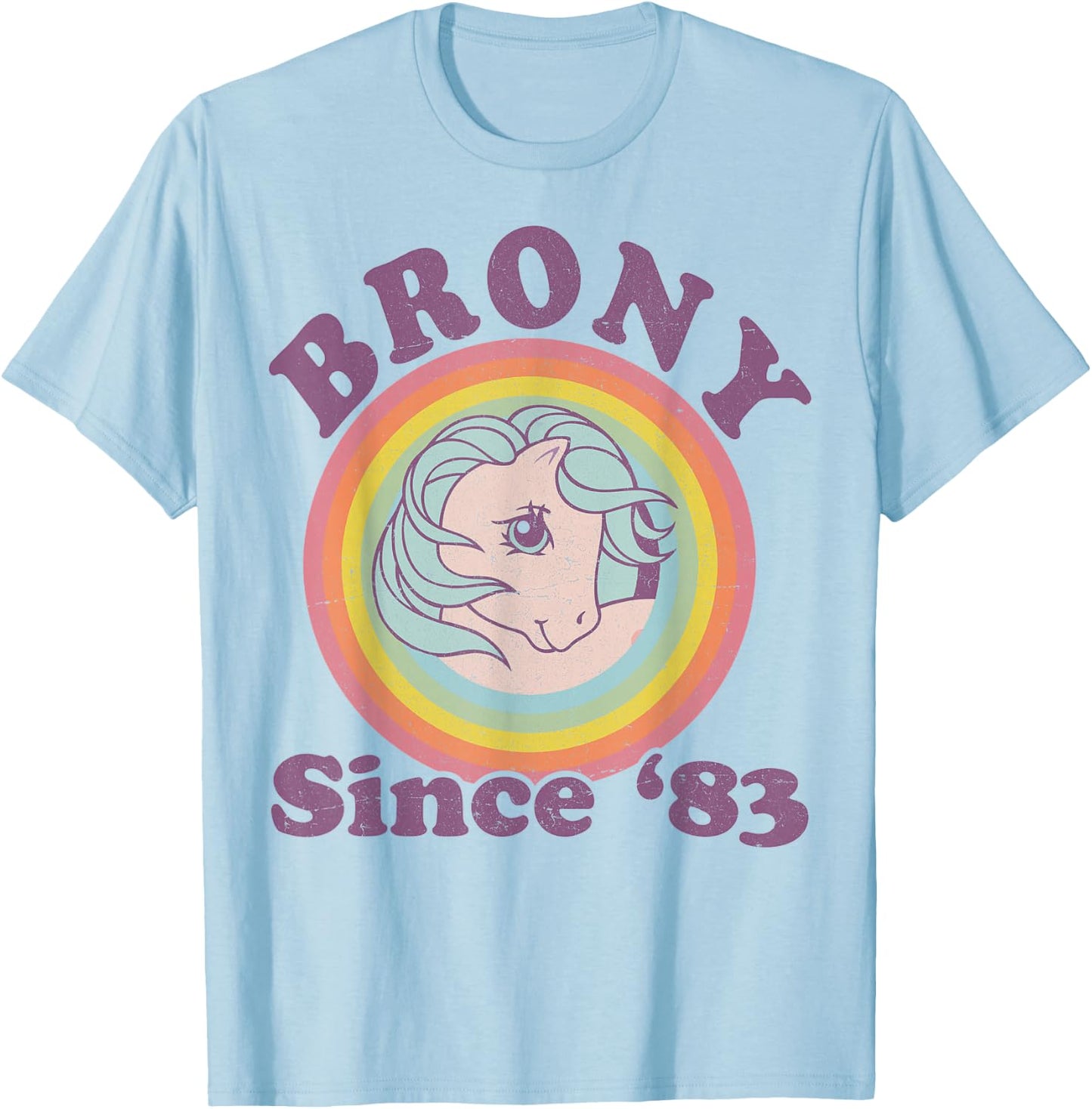 My Little Pony Brony Since '83 Retro Rainbow Circle T-Shirt - T-Shirt | Light Blue