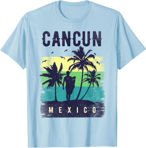 Cancun Vacation Outfits Surfing Men Mexico Souvenirs Cancun T-Shirt - T-Shirt | Light Blue