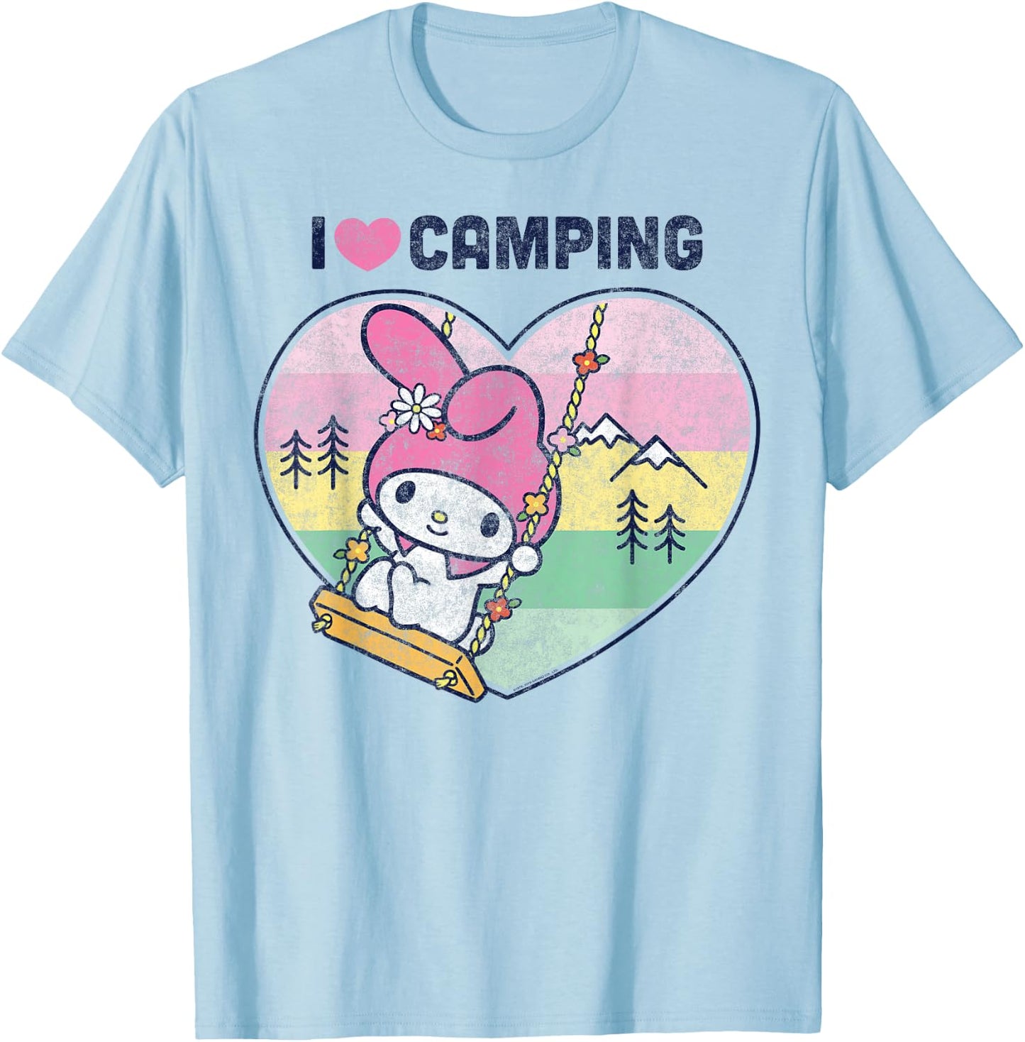My Melody I Love Camping T-Shirt - T-Shirt | Light Blue