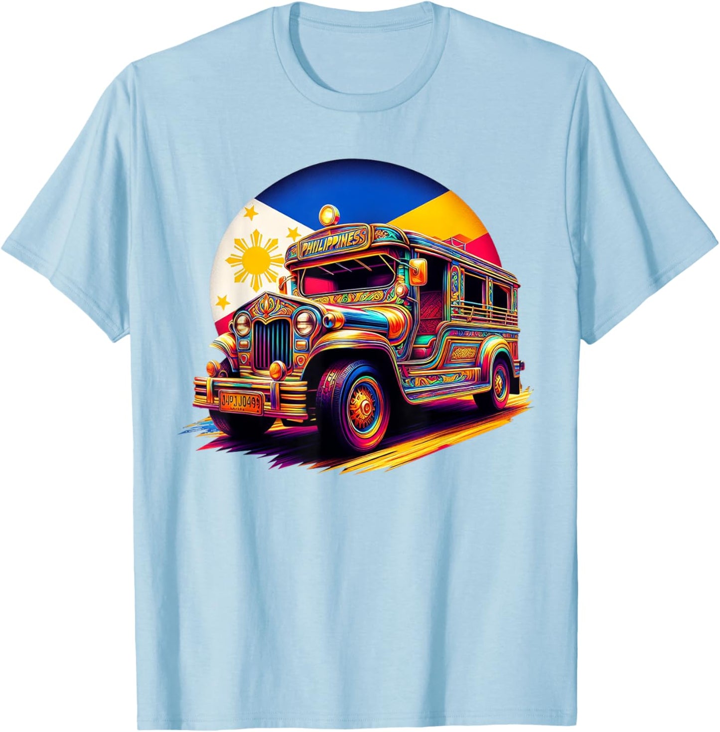 Philippines Flag Proud Filipino Souvenir Philippines Jeepney T-Shirt - T-Shirt | Light Blue