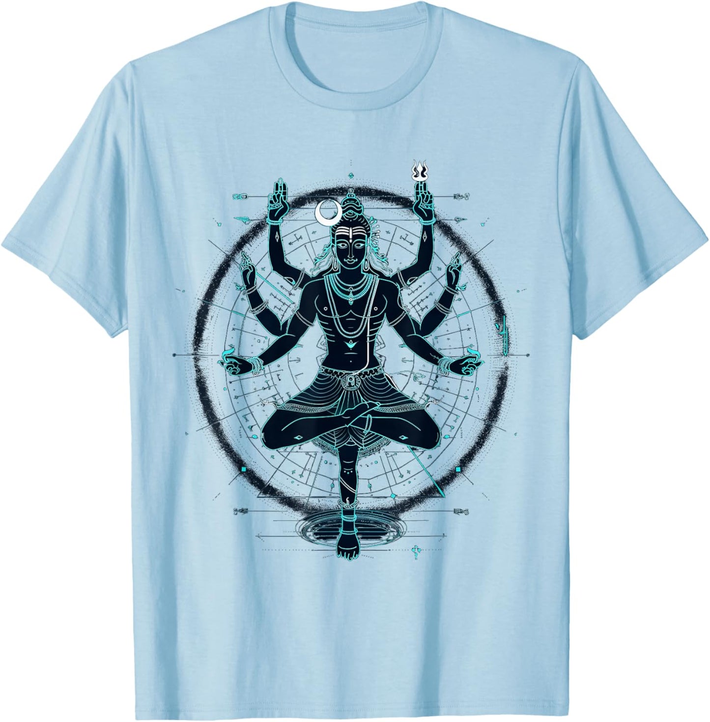 Shiva spiritual hindu god tandava dance yoga meditation T-Shirt - T-Shirt | Light Blue