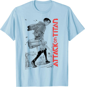 Attack on Titan Levi Ackerman Japanese Manga Epic Portrait T-Shirt - T-Shirt | Light Blue