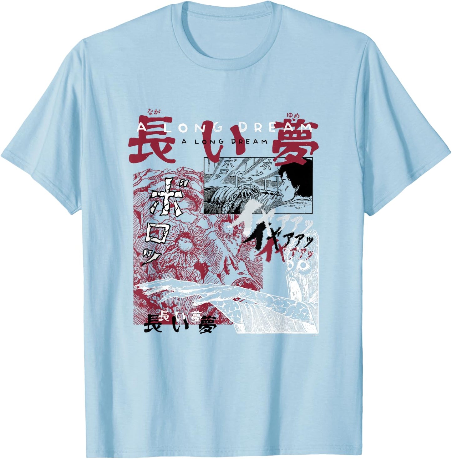 Junji Ito A Long Dream Curated Clutter T-Shirt - T-Shirt | Light Blue