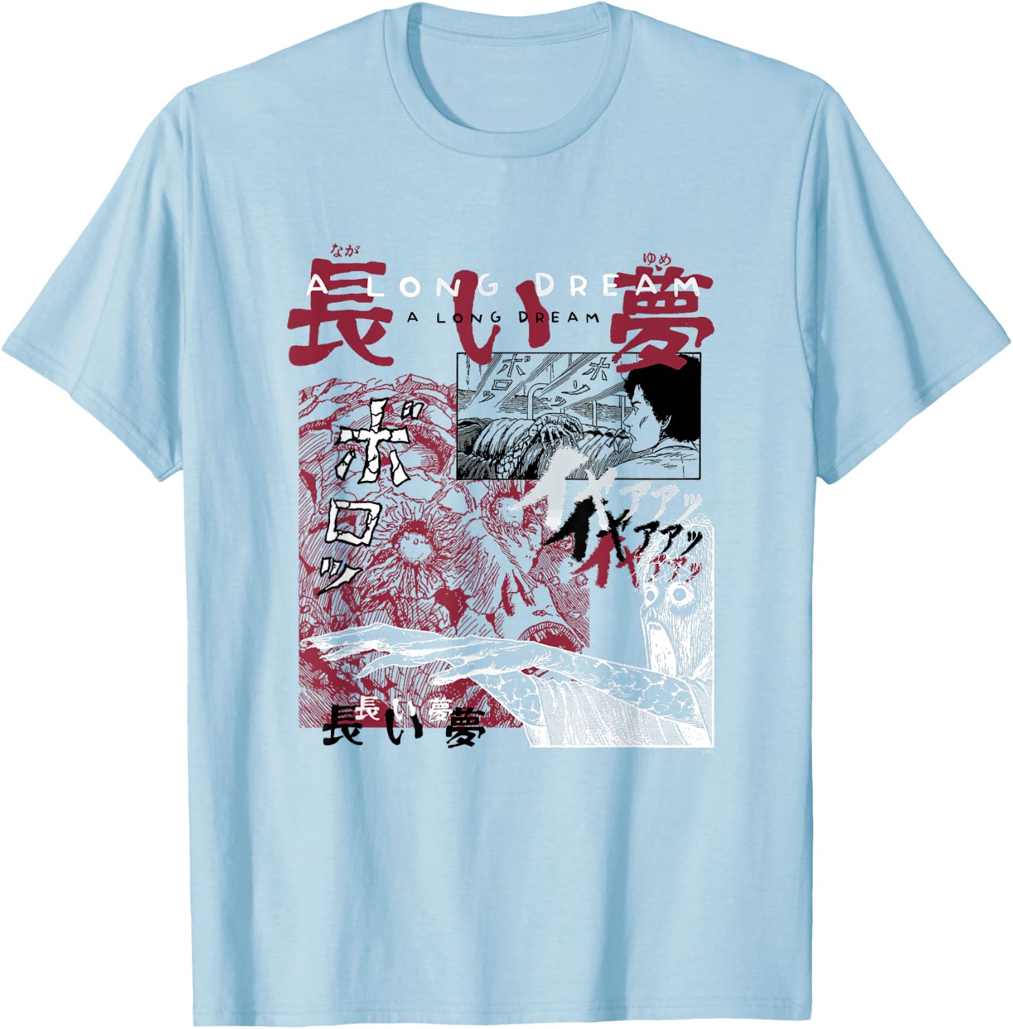 Junji Ito A Long Dream Curated Clutter T-Shirt - T-Shirt | Light Blue