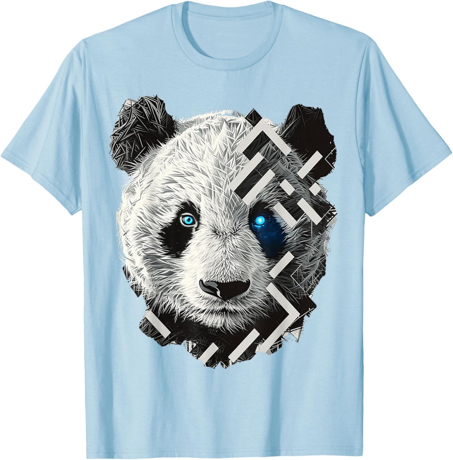 Panda Drawing Animal Geometric Art Panda T-Shirt - T-Shirt | Light Blue