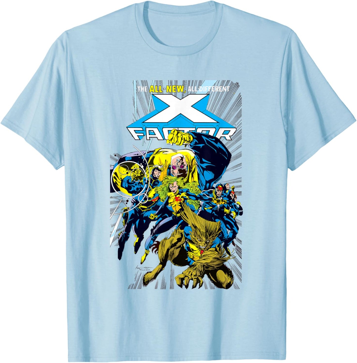 Marvel X-Men All New All Different X Factor Comic Cover T-Shirt - T-Shirt | Light Blue