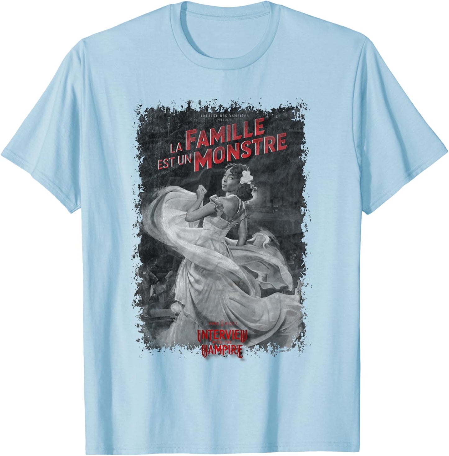 Interview with The Vampire La Famille Mono Poster T-Shirt - T-Shirt | Light Blue